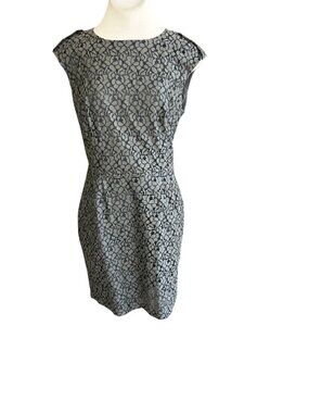 Stile Benetton Gray Patterned Sleeveless Military Sheath Dress Size 8